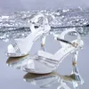 Peep Toe Femmes à talons hauts Sandales Fashion Ladies Chaussures d'été Brand Talons Spike 6cm Gold Silver 240423