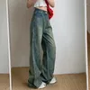 Frauen Jeans losen y2k Freund Retro Destiertes gerades Bein wütend 2024 Street Fashion