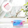 Torby do przechowywania koszyk zakupowy uchwyt dla dzieci sklepy projektowe plastikowe kosze stół organizowanie różowego ręcznego