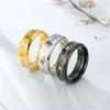 Band Rings 6mm Fashion Mens Ring Stainless Steel Heart Electric Unisex Anniversary Commemorative Womens Jewelry Accessories Couple Q240429