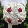 Kwiaty ślubne Satynowa wstążka bukiety ślubne Diamentowe sztuczne akcesoria kwiatowe Słodki 15 Quinceanera W228-4H