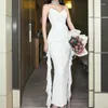 Vestidos casuales Sexy Gyaru Vestido blanco Fit Sundress Solid Long Y2k Streetwear Maxi para mujeres Summer 2024 ropa de moda