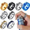 Bandringe Druck RFOR Angst Relaxation Edelstahl Drehkette Zappel Metallrotatoren Herren Rjewelry Anillos de Humbres J240429