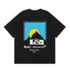 RHUDE Camiseta Designer Tee Moda de luxo masculino Tshirts Summer Novo marca High Street Print Logo Cotton Round Neck Casual Versátil Manga curta