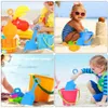 Sandspiel Wasser Spaß 8pcs Kinder benutzen Strandschaufeln Set tragbarer Plastik Sandkasten Kinder Mini Spielzeug Spielzeug Spielzeugversorgung D240429