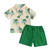Ensembles de vêtements Summer Boy Cotton Casual Children's Wear Baby Boys Boys Fruree Print Shirt Short Pantal