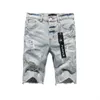 Lila Designer Herren Jeans Shorts Hip Hop Casual Short Knie Lenght Jean Kleidung 28-40 Größe Hochwertiger Shorts Denim Jeans Zpje