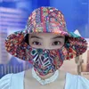 Bérets Cycling Face Protection Masque Suncreen Wide Brim Hat For Women Girls Outdoor Work Sunshade UV Fisherman Chapeaux