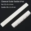 Accesorios de 6 cuerdas Guitarra clásica Saddle + Nut Accesorios de guitarra de puente de hueso blanco