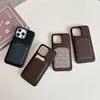 Magsafe Magnetic Telefono Case di credito per Apple iPhone 15 Luxurys Designer 14 Pro Max 13 12 Cover Brown Flower L Lettere Case di portafoglio Magsafe Cover 10 colori