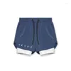 Short masculin 2-en-1 Brand de jogging marque Summer Sports Fitness Gymnastics Training Running élasticité respirant et