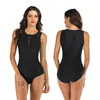 Dames badkleding badkleding vrouwelijk massief zwempak zwart