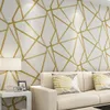 Fashion 3D Papier mural géométrique Design moderne Silver Stripe Match Grey Wallpaper Roll chambre salon Home Decoration14953221827724