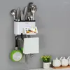 Garrafas de armazenamento recipiente de cozinha material organizador de pauzinhos faca rack de aço inoxidável ganchos de toalha multifuncional