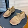 カジュアルシューズaiyuqi women's loafers本物のレザー2024年春のヴィンテージ女性フラットレースアップブリティッシュスタイル