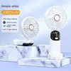 Elektrik Fanları Elektrikli Mini Fan Taşınabilir Handheld Fan Şarj Edilebilir Dijital Ekran Fan Kamp Office için USB Katlanabilir Sessiz Klima D240429