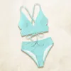 Trajes de baño para mujeres trajes de baño separados Sexy Bikini de cintura de alto estilo playa marea escasa para mujeres