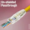 Zoerax RJ45 Cat6 passe par les connecteurs et les bottes de décharge de déformation EZ pour serrer la fiche modulaire pour le câble réseau solide ou échoué 240430