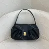 Luxusmarkendesign Frauen Mode High-End-Unterarm Falten-Wolkenbeutel Europäische und amerikanische Licht Luxus Flip Single Schulter Handtasche Schwarz