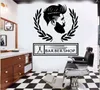 ملصقات باب حلاق متجر Decor Decord Men's Hair Salon Salon Decoration Wall Scals Fashion Paperped165698
