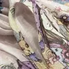 Lässige Kleider 2024 Herbst Top -Qualität Leinen Seiden lila Blumendruck Vintage Puffhülle Court Style Mini Kleider Perlen Frauen