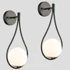 Set of Two HOLKIRT Black Mid Century Modern Wall Sconces with Opal Globe Glass - Elegant Lighting Fixtures for Bedroom, Living Room, Bathroom
