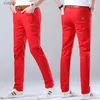 Jeans masculin hommes Men d'automne fashion fashion bleu rouge décontracté style classique rythme slim slim softfrers mâle marque avancée extension pantswx