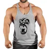 Herentanktops Gewichtheffende afdrukken Kleding Bodybuilding Katoen Gym Tanktops Mannen Slelless Underhirt Stringer spiertraining Vest T240428