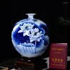 Vases Bleu et Blanc Porcelaine Chinois Chinois Living Room Cabinet TV Cabinet