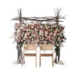 Fleurs décoratives de mariage rose arc de fond décoration arrangement artificiel arrangement de lignes de fleurs artificielles pending fêtard fleuri pavillon