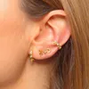 Boucles d'oreilles délicates gold plaqué petit animal étalon de boucle d'oreille fille deuxième trou multi-piercing mignon bel bijoux 230831