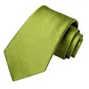 Bow Ties Hi-Tie Solid Green Orange Mens Fashion Necktie Handkerchief Cufflinks For Tuxedo Accessory Classic Silk Luxury Tie Man Gift