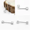 Other Body Jewelry 925 Sterling Sier Nipple Ring Front Facing Double Cz Bar Barbell 18G 14/16Mm Drop Delivery Dhve2