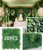 Flores decorativas 10pcs plantas artificiais parede de grama painéis de hedge de casamentos de casamentos de casamentos cercam paredes de vegetação decoração9095260