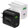 Universal 2.4A 12W 18W 20W Двойной порты типа C USB-C PD EU EU US Wall Charge Adapter