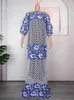 Casual Dresses Embroidery Flowers Lace African Women Loose Boubou Wedding Party Gown Traditional Two Piece Set Long Dress Robes