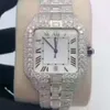 Hip -Hop -Schmuck Edelstahl handgefertigt VVS Labor angebautes Pass Diamant -Tester vereisert mechanische Uhren