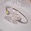 Projektant biżuterii luksusowy bransoletka wisidanta Naszyjnik 3D Pełny diament Super nieśmiertelny łuk żeńska żółta diamentowa kolorowa bransoletka motyla