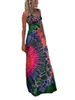 Casual Dresses Women Y2k Tie Dye Long Dress Sexy Sleeveless Open Back Colorful Maxi Floral Printed Slip Boho Beach Party Sundress