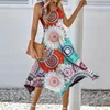 Casual Dresses Vest Dress Bohemian Style Sleeveless Midi Beach Sundress With Irregular Hem Women's A-line Tank For Summer