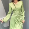 Casual jurken Elegante vrouwen Eid moslim feestjurk Abaya Musulman Summer Dubai Ramadan Abayas Marokkaanse Caftan Kaftan Vestidos Largo