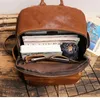 Backpack Nesitu Highend A4 Vintage Brown Black Genuine Leather 14'' Laptop Women's Men Male Travel Bag Schoolbag M30195