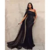 Paillettes d'épaule perles Black Elegant Evening Feathers Formal Part Prom Dress Robes Cape Robes pour OCNS spéciaux ES