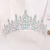 Tiaras di lusso elegante rosa verde blu corona opale donna accessori per capelli per matrimoni Accessori per cristalli da sposa Tiaras Vestite Abbigliamento Canda