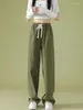 Women's Pants Zoki Women Cotton Cargo Spring Japan Vintage High Waist Pockets Casual Trousers Female Preppy Style Wide Leg