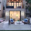 Écran mural extérieur moderne - Aménagement extérieur LED 30W en aluminium noir, étanche pour porche, patio, garage - paquet de 2 éclairage extérieur
