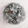 Fleurs décoratives finement fabriqués de Noël de Noël couronnes de vacances de vacances paillettes de lettre de fleur cône de pin de fleur pour fenêtres intérieures / extérieures