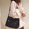 Sac Fashion Femmes crossbodybody noir Soft Washed Le cuir épaule patchwork messager petit volet pour filles bolsa #s