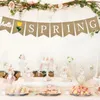 Feestdecoratie hallo lente letters bunting banner decoratieve jute benodigdheden voor festival feestviering