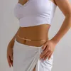 Taillenkettengürtel Ingesight.z Sexy mehrschichtige Flachschlangenkette Bauch Taille Kette für Frauen Einfache Goldfarbe CCB Perlen Bikini Strandkörperschmuck D240430